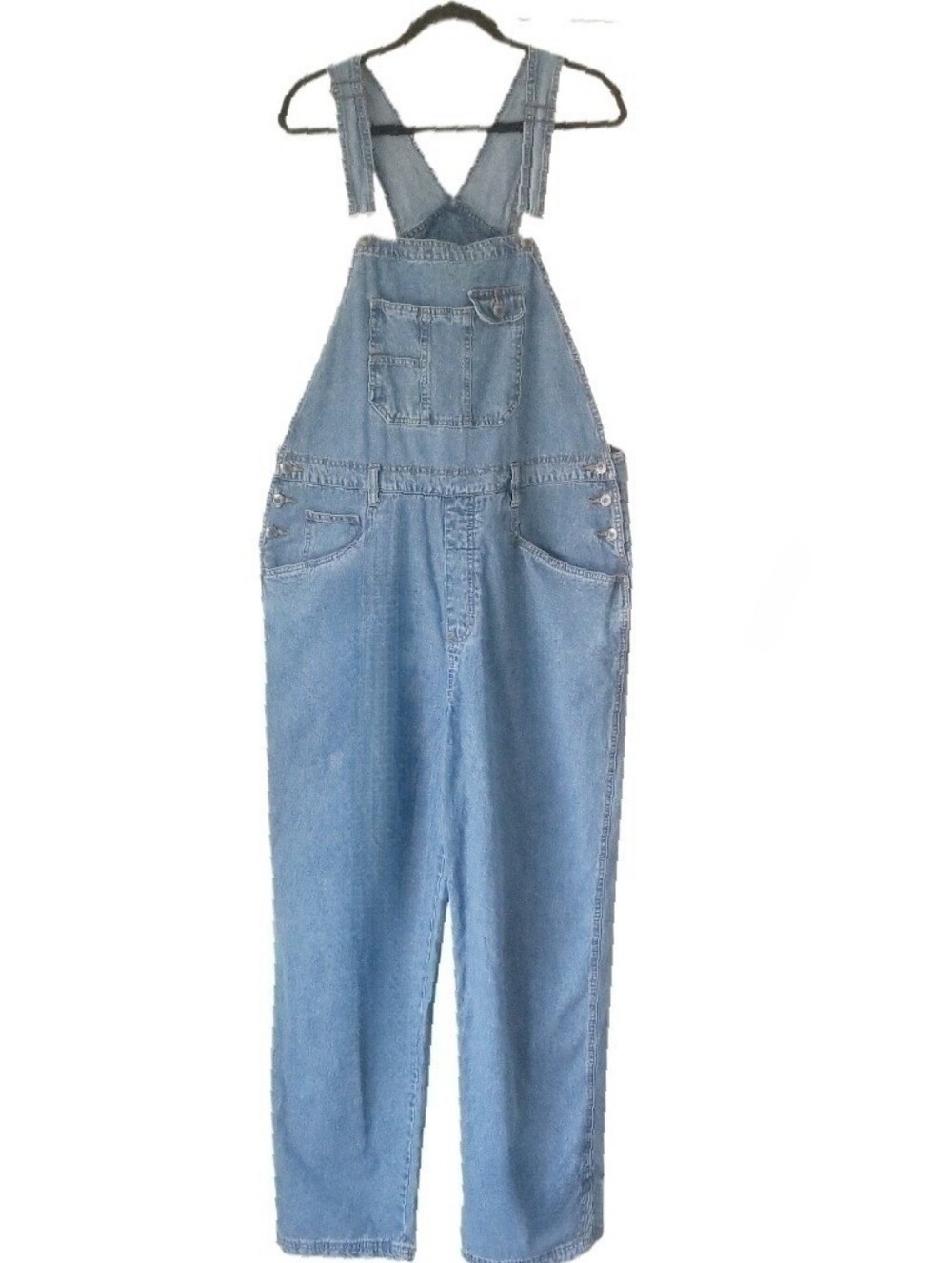 Exc. Cond St. John's Bay Women Straight Leg Baggy Med. Wash Denim Overall XL